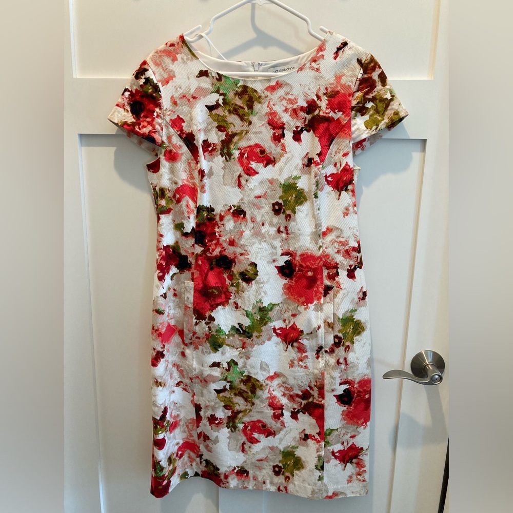 Cap-sleeve floral dress, size 10, by Liz Claiborne.